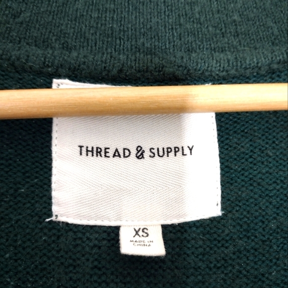 Thread & Supply Open Front Cardigan Coat Green - Picture 5 of 6